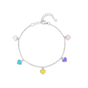 Sterling Silver Colorful Dopamine Love Bracelet with Unique Handcrafted Design