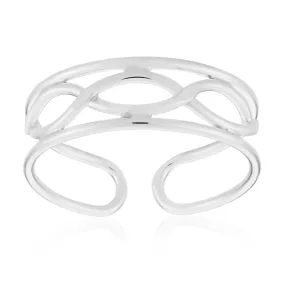 Sterling Silver Criss Cross Torque Toe Ring