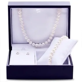 Sterling Silver Fresh Water Pearl Wood Box Gift Set