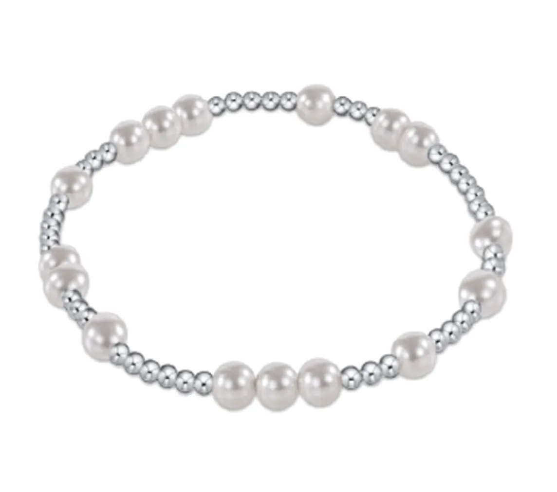 Sterling Silver - Hope Unwritten Bead Bracelet - Pearl