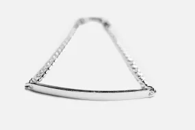 Sterling Silver Horizontal Bar Bracelet ID Charm