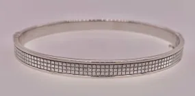 Sterling Silver Pave' Glitter Bangle