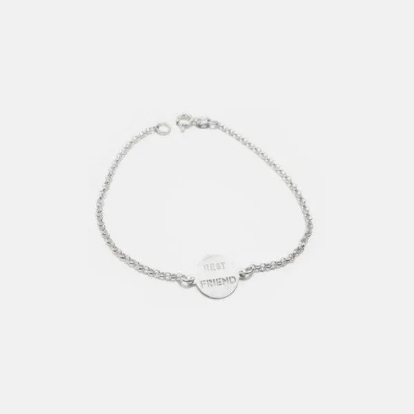 Sterling Silver "Best Friend" Charm Bracelet 7 inch