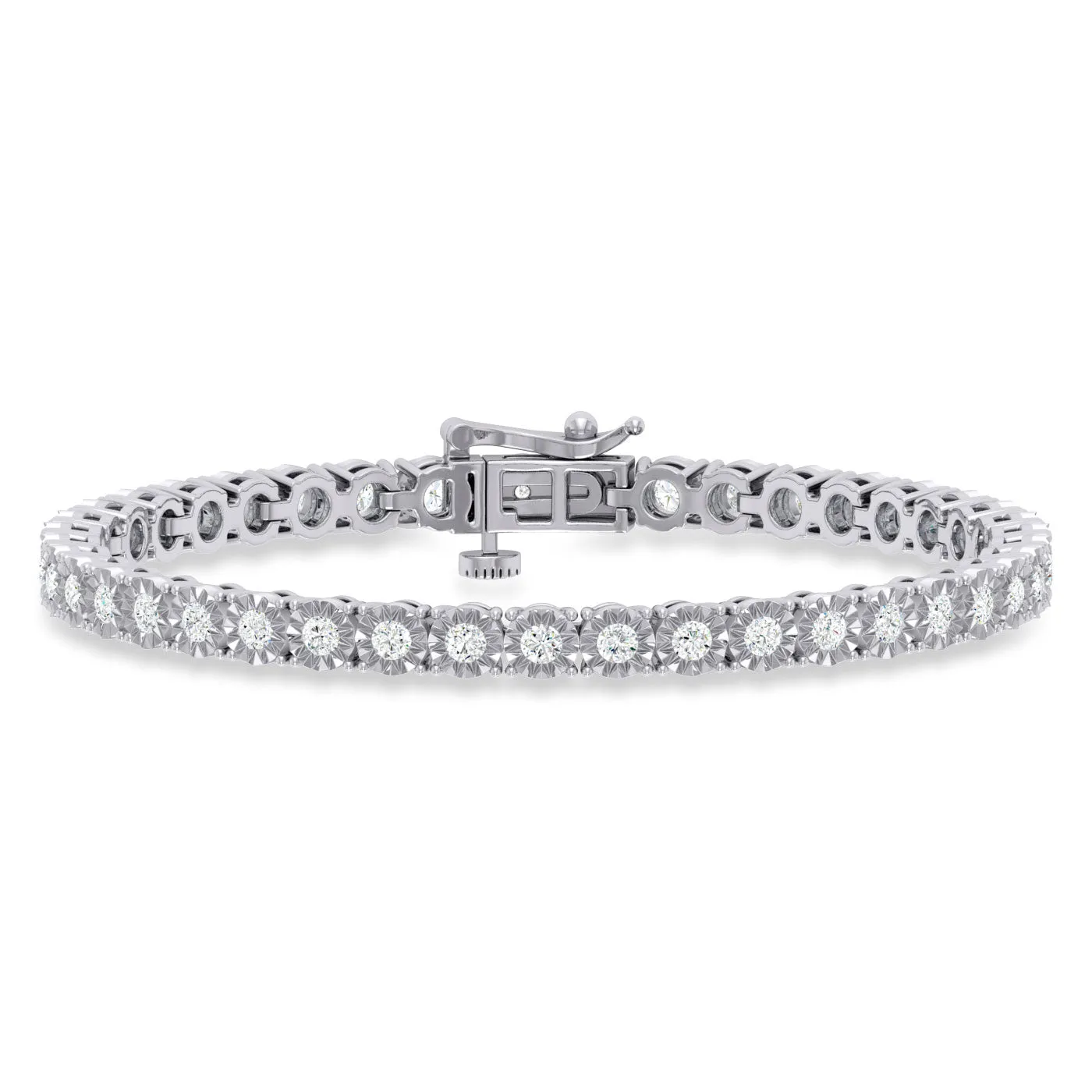 Sterling Silver Round Cut 1.00 Carat tw Diamond Bracelet