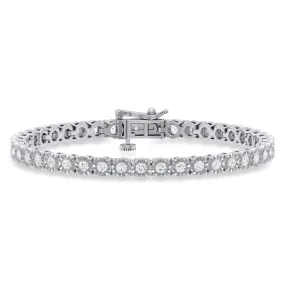 Sterling Silver Round Cut 1.00 Carat tw Diamond Bracelet