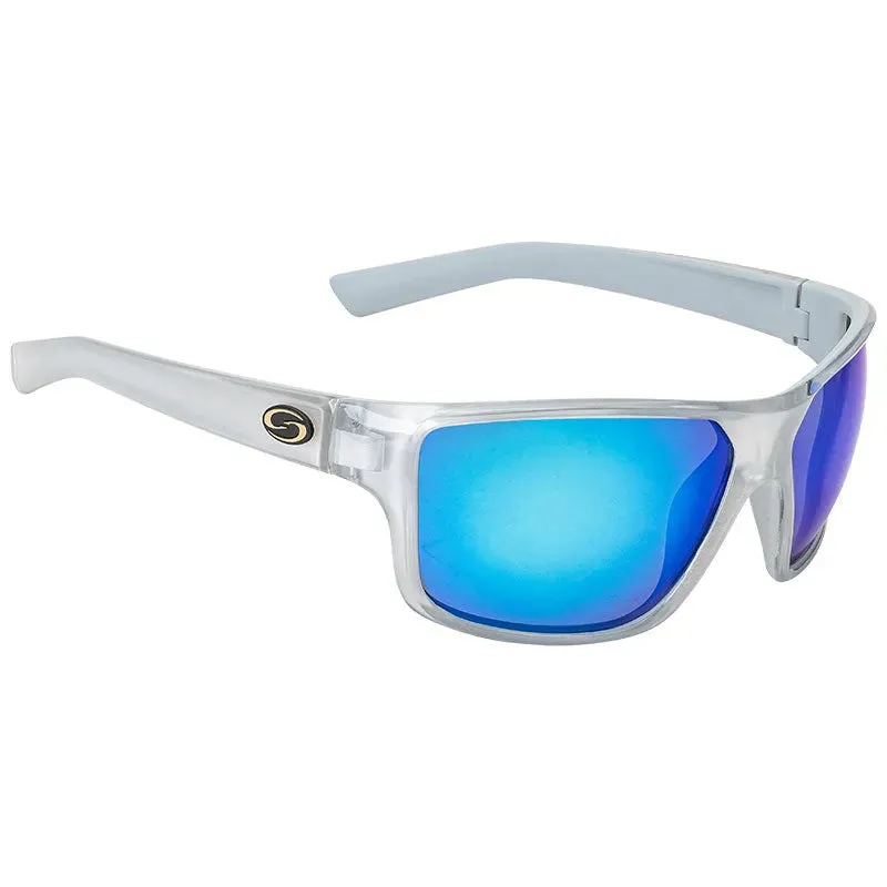 Strike King Clinch Grey Crystal Frame Blue Lense Polarized Sunglasses