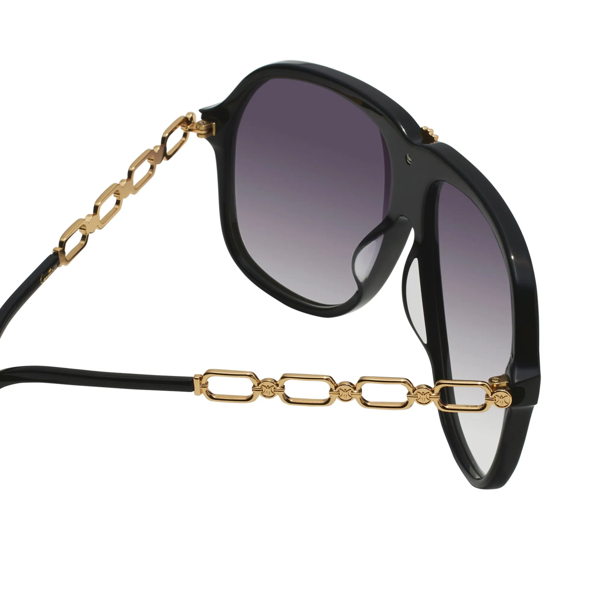 The Heiress Black Retro Aviator Sunglasses