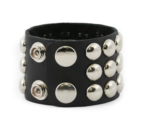 Three Row Round Spot Stud Wristband