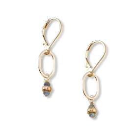 Tidal Blue Tiny Gold Earrings