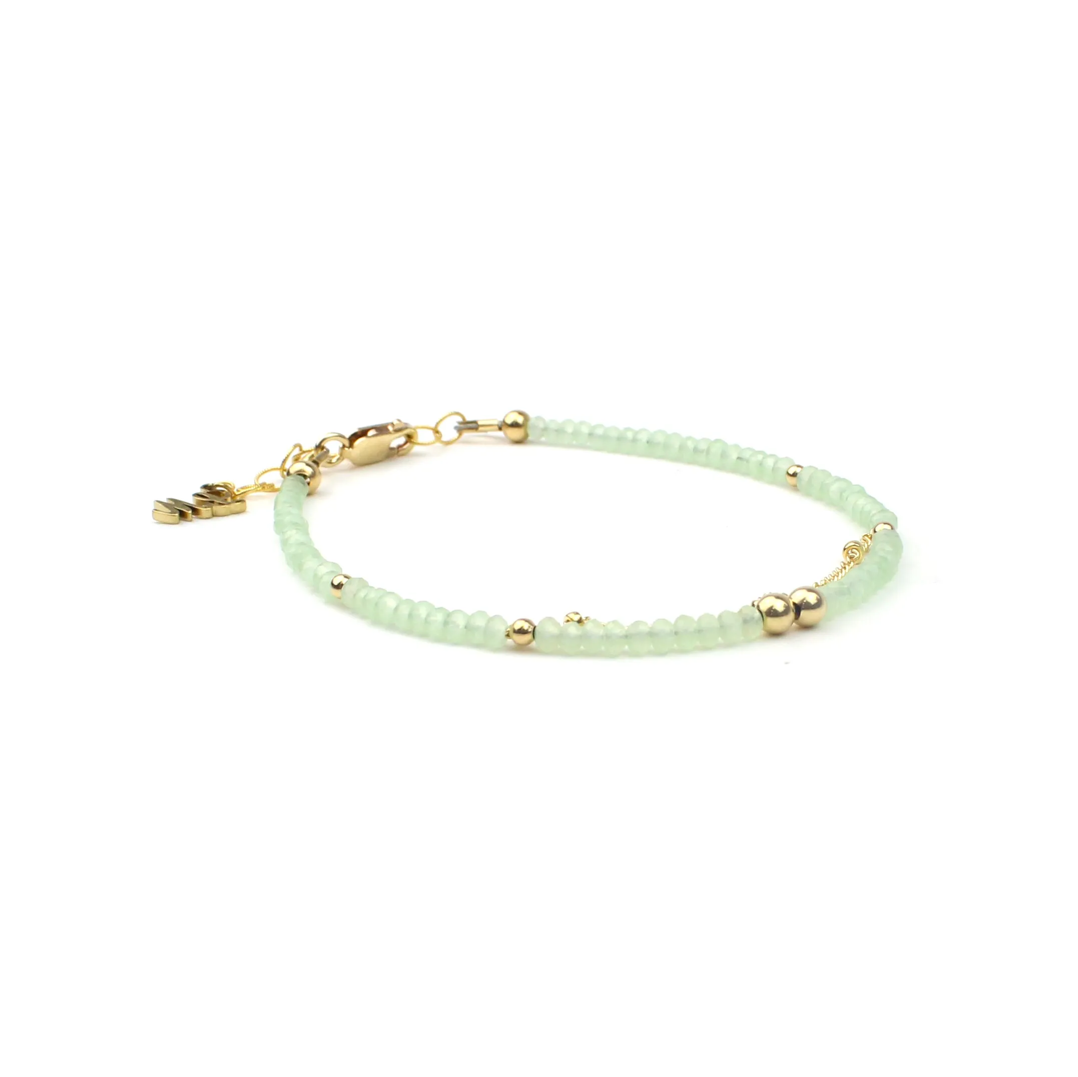 Tiny Green Chalcedony Bracelet