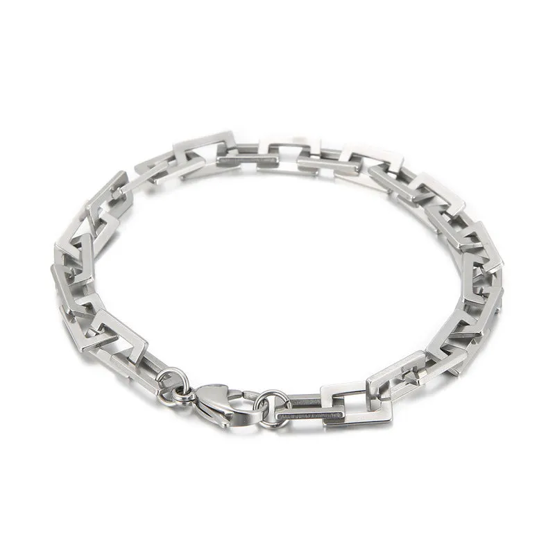 Titanium Steel Rock Hip Hop Blade Chain Bracelet for Men - Wholesale Trendy Accessory