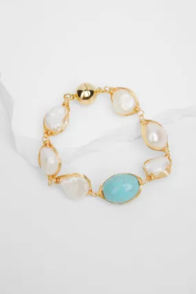 Turquoise Baroque Pearl Bracelet