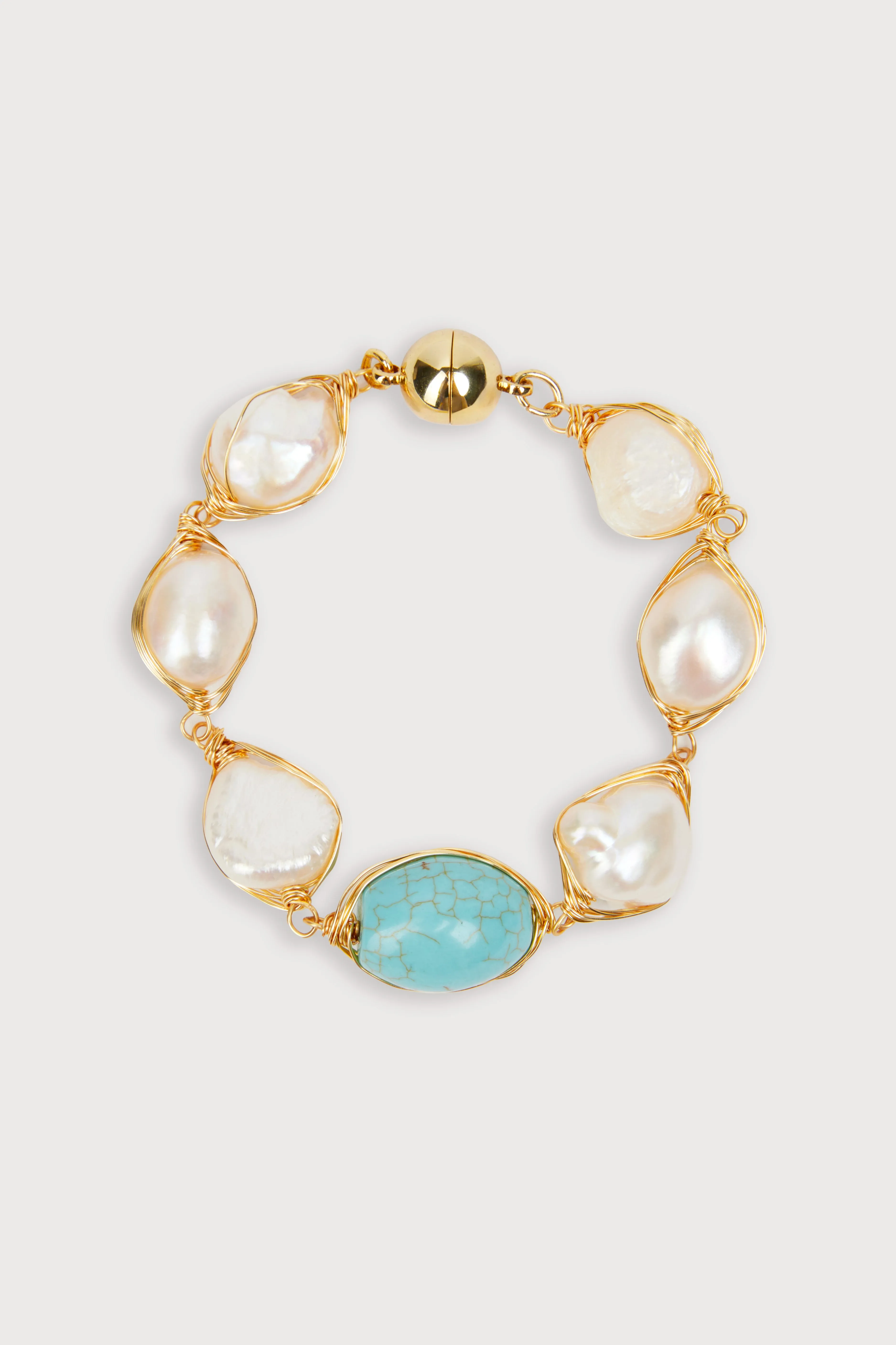 Turquoise Baroque Pearl Bracelet