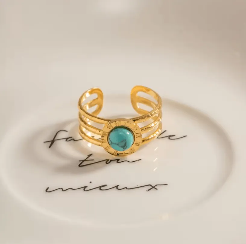 Turquoise Layered Resizable Ring