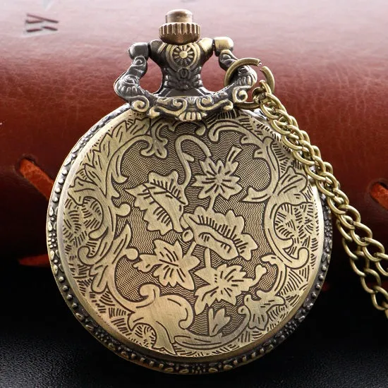 United States of America War Memorial Soldier Emblem Bronze Quartz Movement Pocket Watch