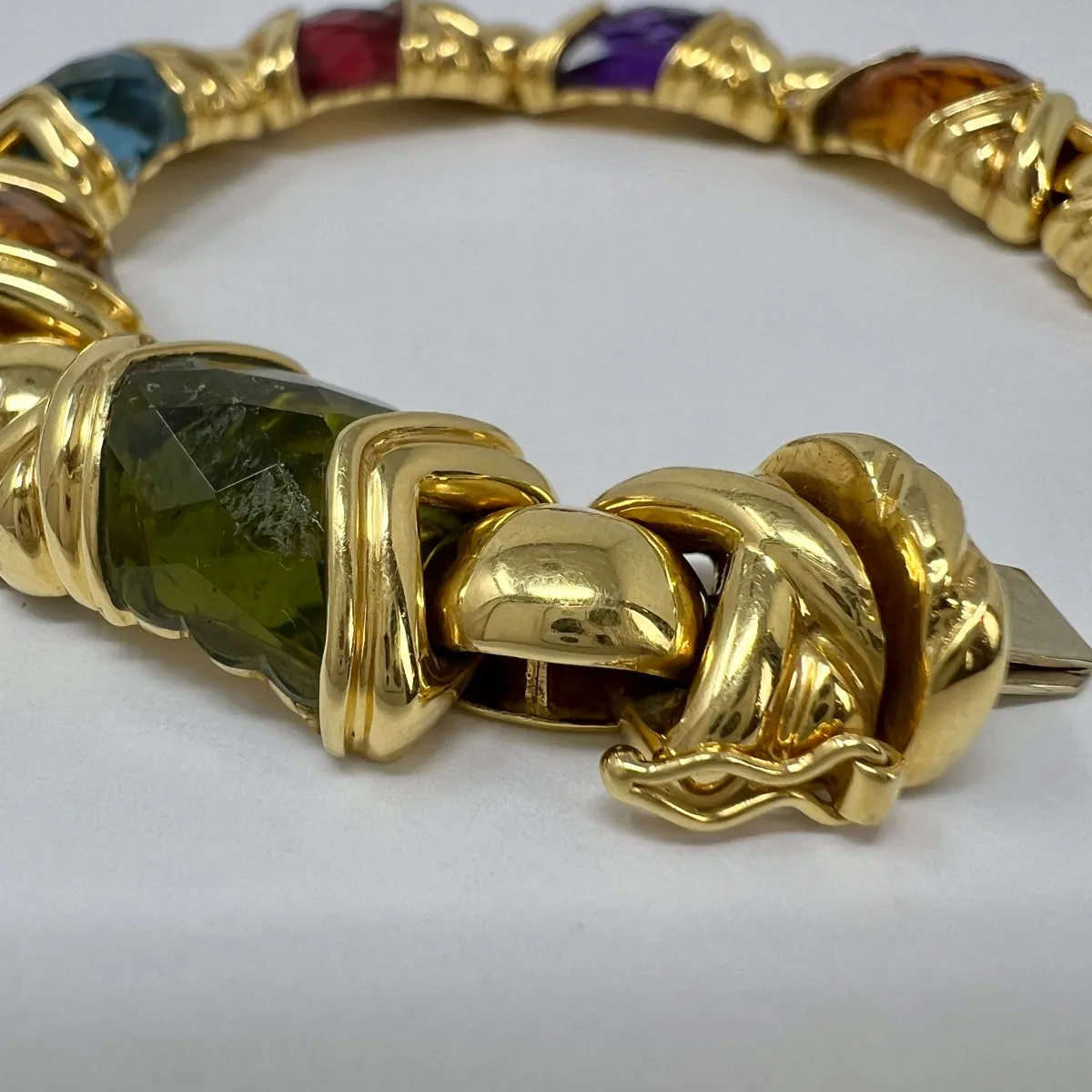 Vaid 18K Gold Bracelet with Pink Tourmaline, Aquamarine, Peridot and Citrine