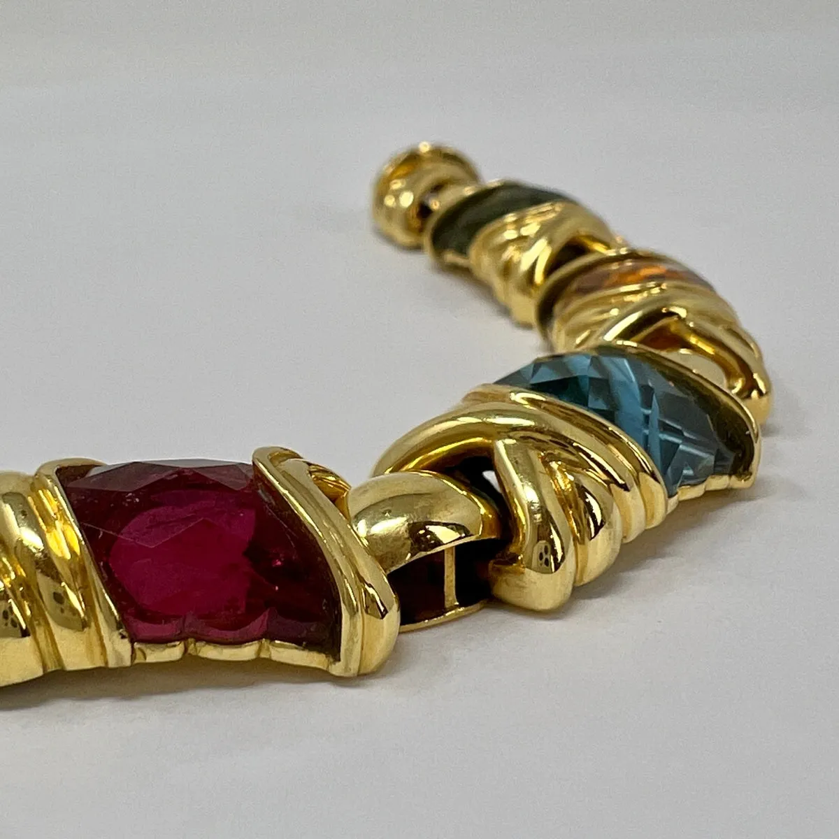 Vaid 18K Gold Bracelet with Pink Tourmaline, Aquamarine, Peridot and Citrine