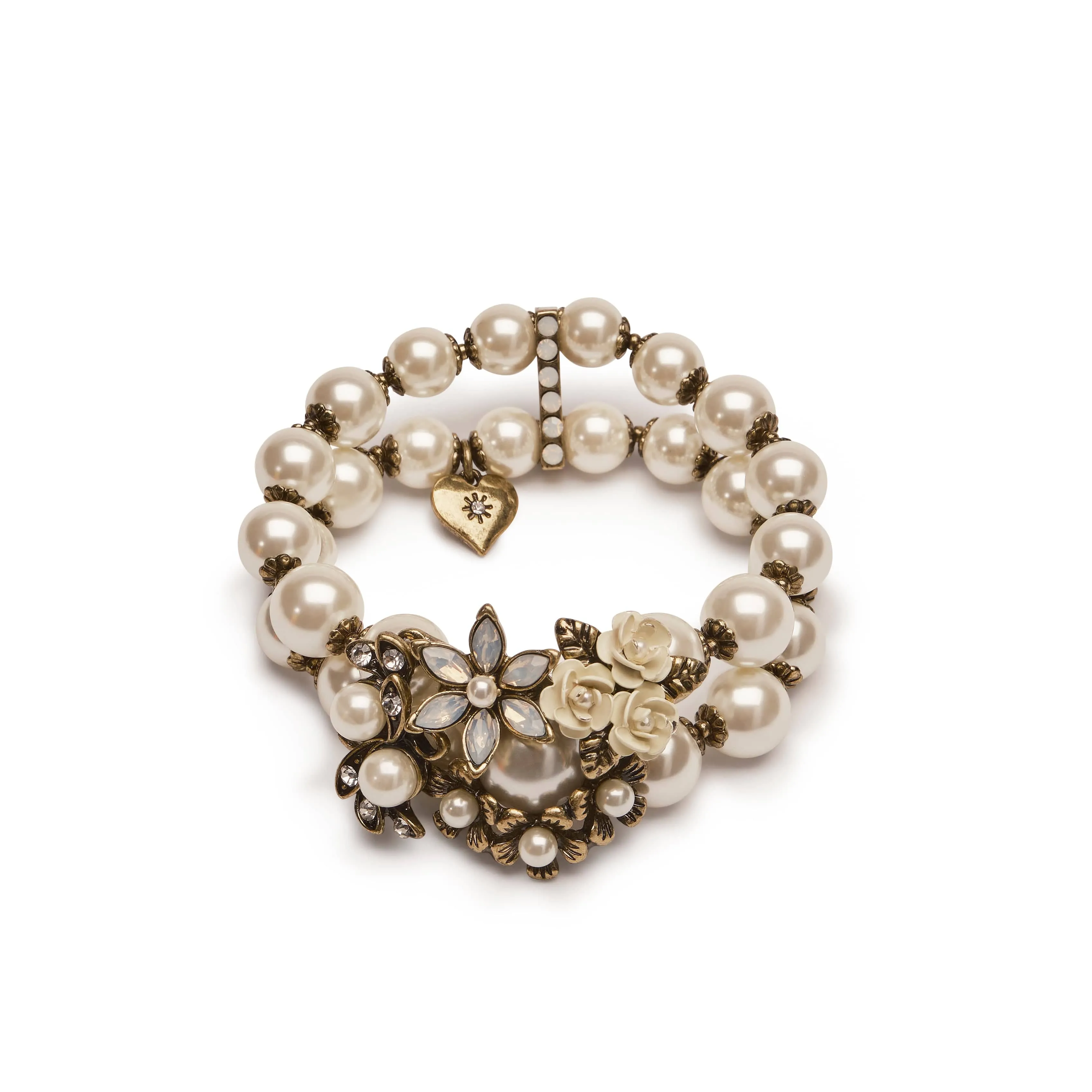 Vintage Pearl Bracelet : Miriam Haskell Inspired Pearl Stretch Bracelet