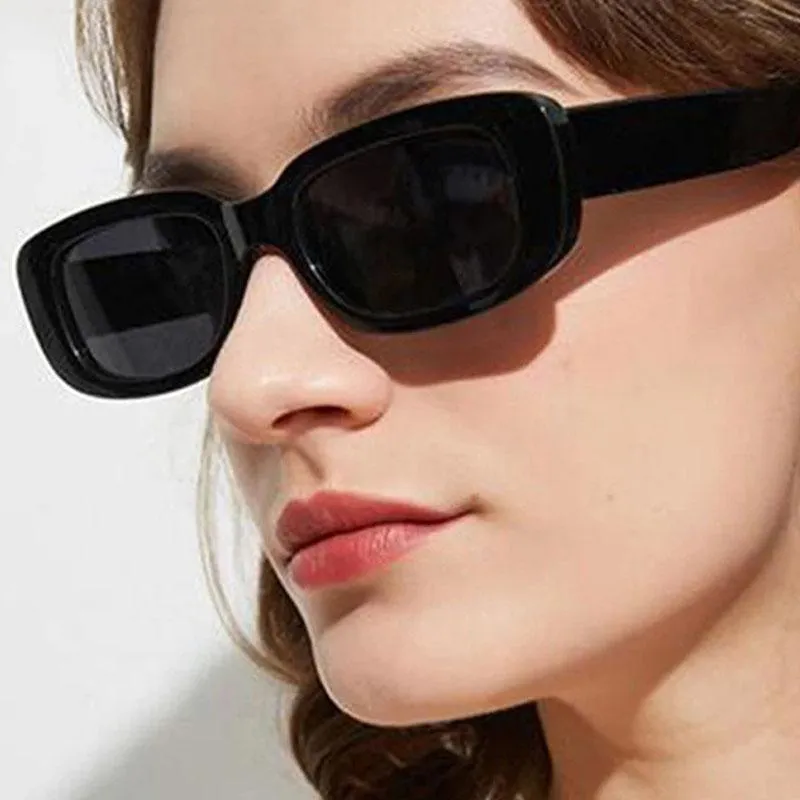 Vintage Rectangle Sunglasses for Women Square Sunglasses Shades for Women