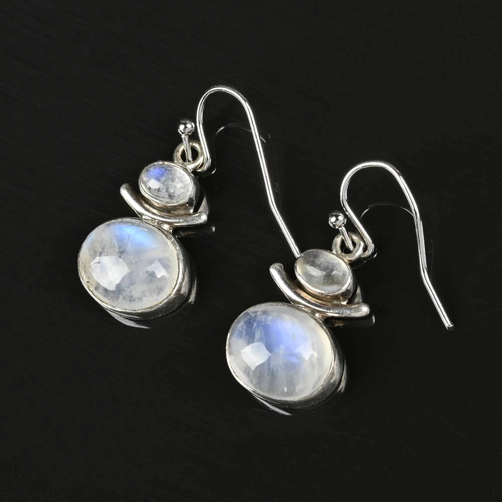 Vintage Sterling Silver Moonstone Earrings