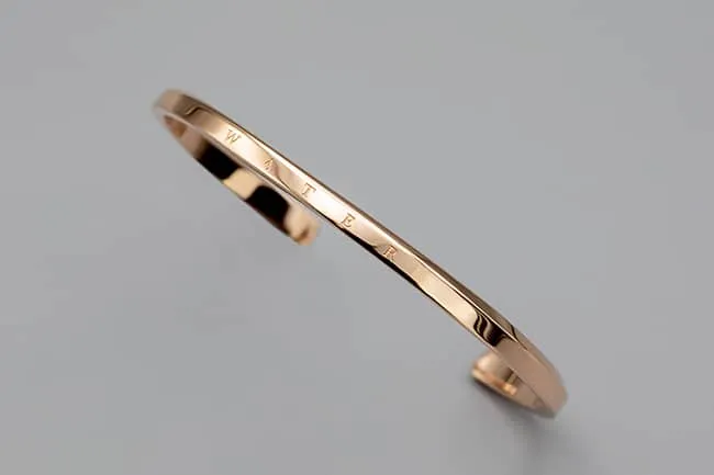 Water Cuff Bracelet in Rose Gold.